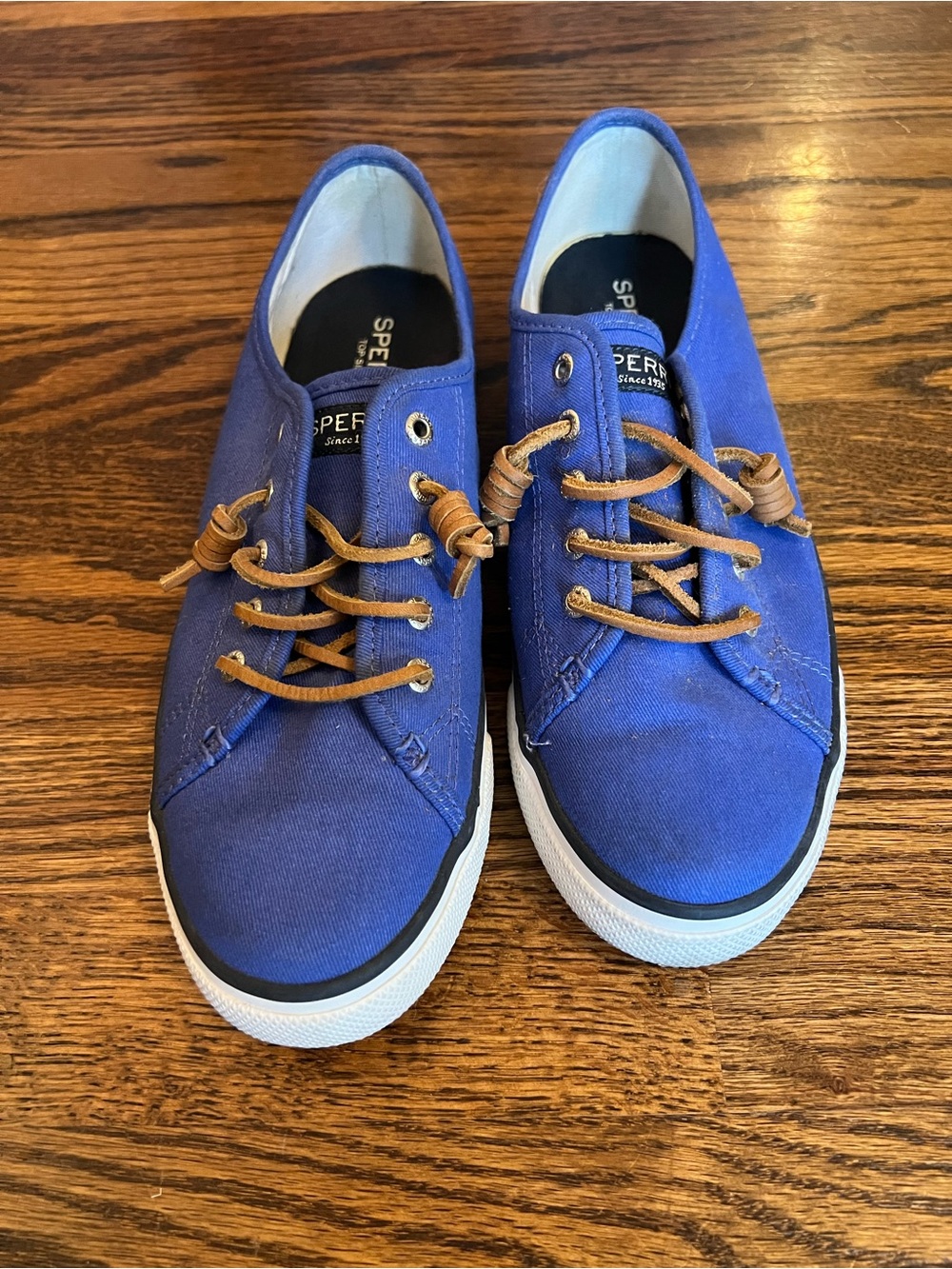 Sperry Shoes in Blue with Tan Laces